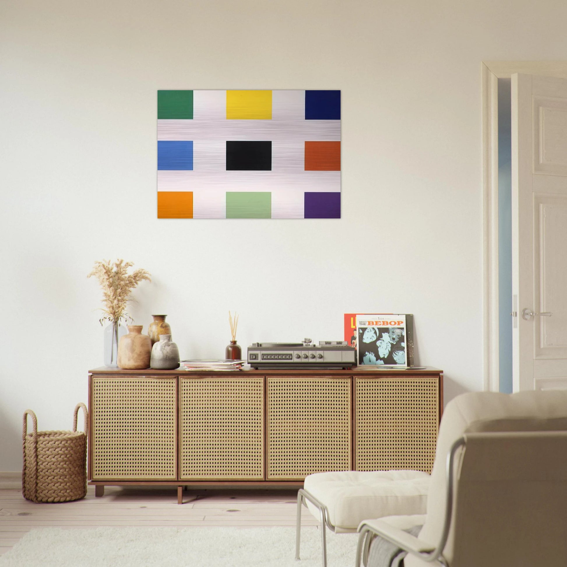 Nine Squares - Ellsworth Kelly Brushed Aluminum Print - 70x100 cm / 28x40 inches | Ellsworth Kelly Aluminum Print | Ellsworth Kelly Prints