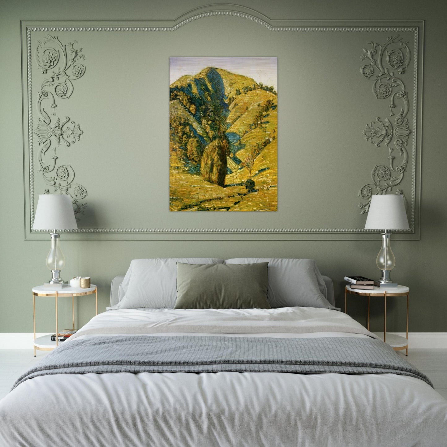 Hill of the Sun, San Anselmo, California - Childe Hassam Brushed Aluminum Print - 70x100 cm / 28x40 inches | Childe Hassam Aluminum Print | Childe Hassam Prints