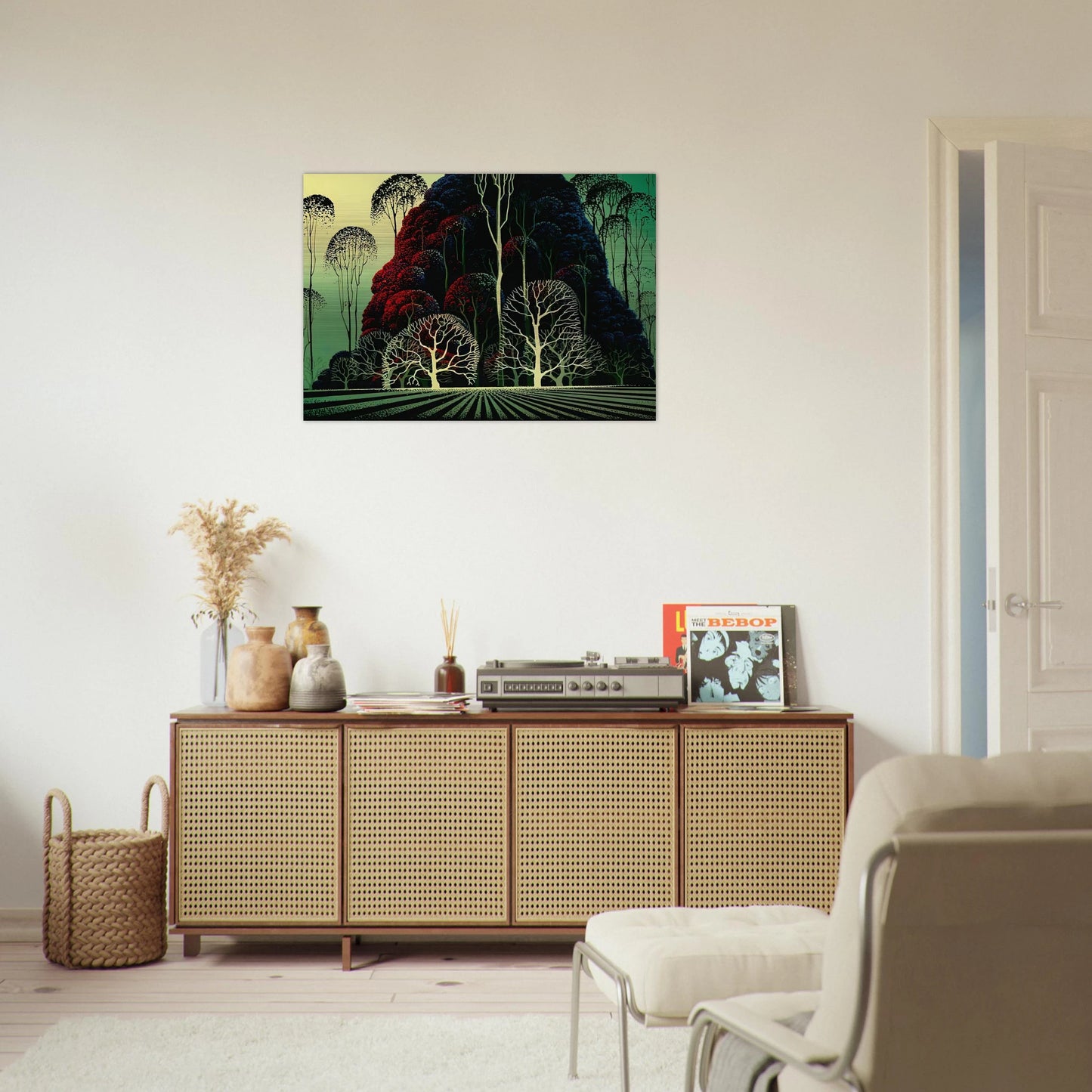 Eucalyptus Forest - Eyvind Earle Brushed Aluminum Print - 70x100 cm / 28x40 inches | Eyvind Earle Aluminum Print | Eyvind Earle Prints