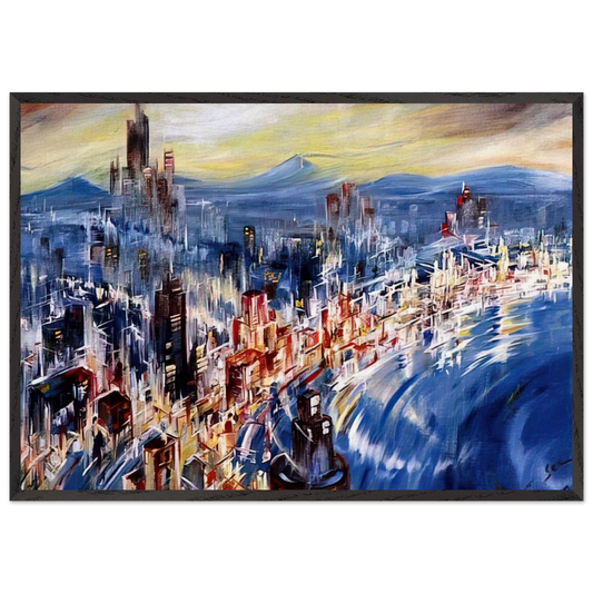 Built for the Future - Konrad Zuse 70x100 cm / 28x40 inches Framed Art Print – Black Wooden Frame