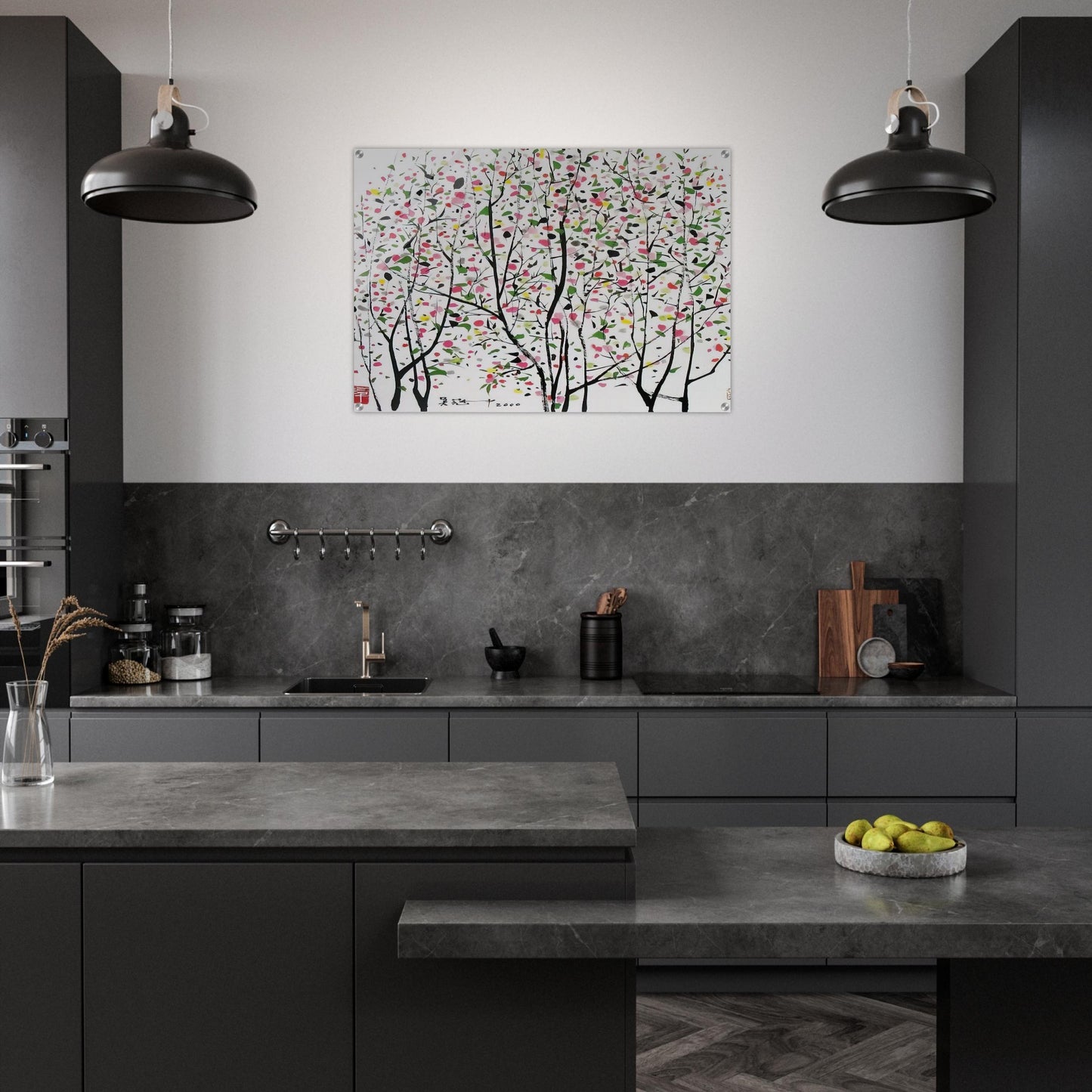 Untitled - Ink and wash painting, Post-Impressionism - Wu Guanzhong Acrylic Print - 70x100 cm / 28x40″ inches | Wu Guanzhong Wall Art | Wu Guanzhong Prints