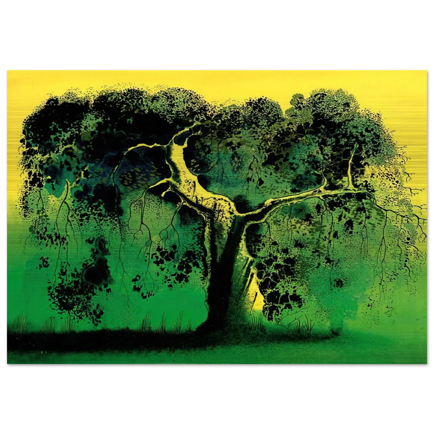 Sycamore - Eyvind Earle Brushed Aluminum Print - 70x100 cm / 28x40 inches | Eyvind Earle Aluminum Print | Eyvind Earle Prints