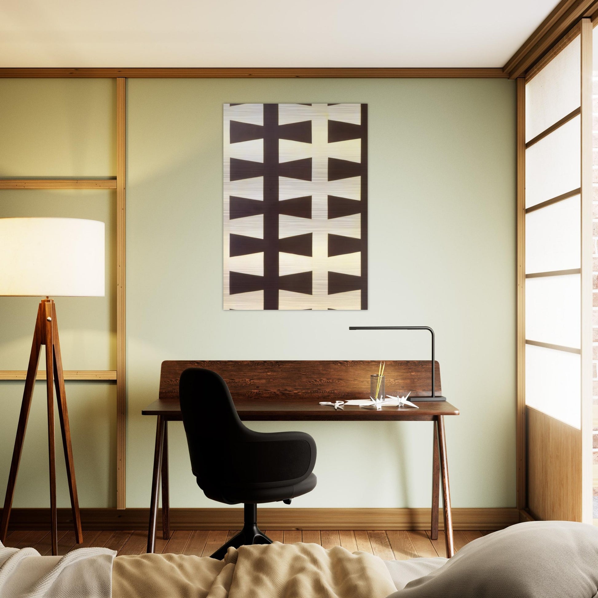 Black and White Repeat - 1953 - Leon Polk Smith Brushed Aluminum Print - 70x100 cm / 28x40 inches | Leon Polk Smith Aluminum Print | Leon Polk Smith Prints