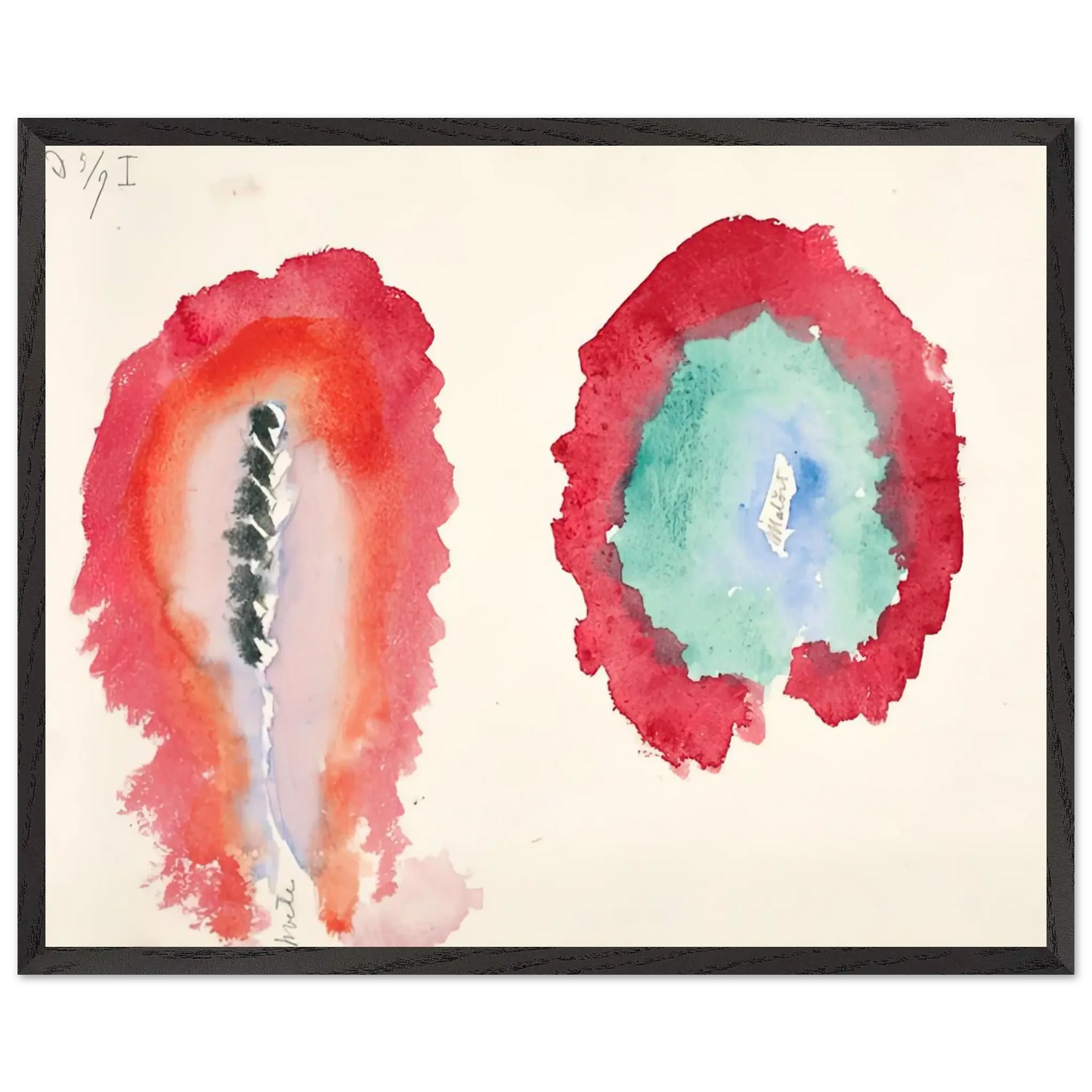 Hilma af Klint - WHEAT AND WORMWOOD 1922 Wall art - A1 (59.4 x 84.1  cm) - Premium Wooden Framed Poster With Fine Art Paper - Wood frame