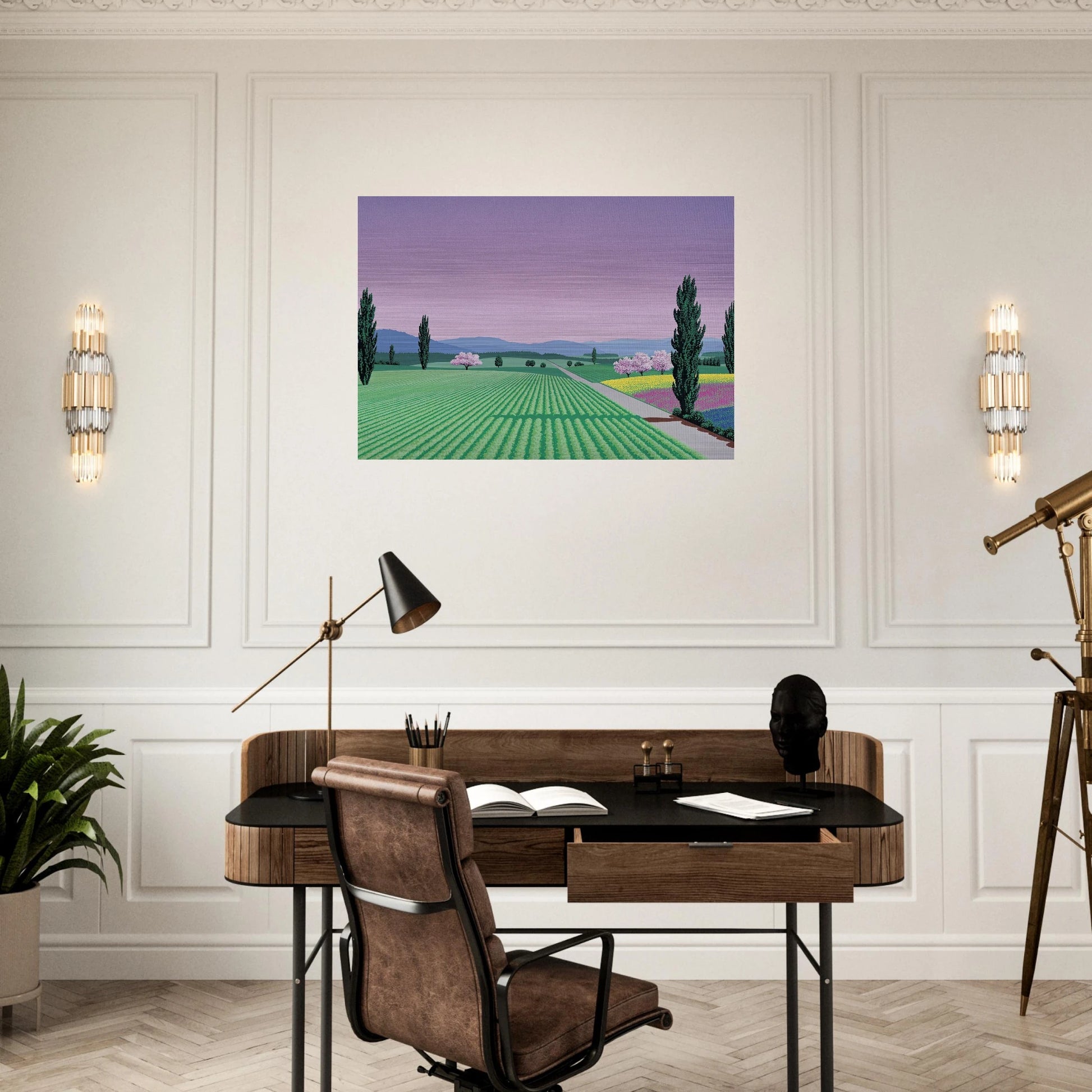 Farmlands - Hiroshi Nagai Brushed Aluminum Print - 70x100 cm / 28x40 inches | Hiroshi Nagai Aluminum Print | Hiroshi Nagai Prints