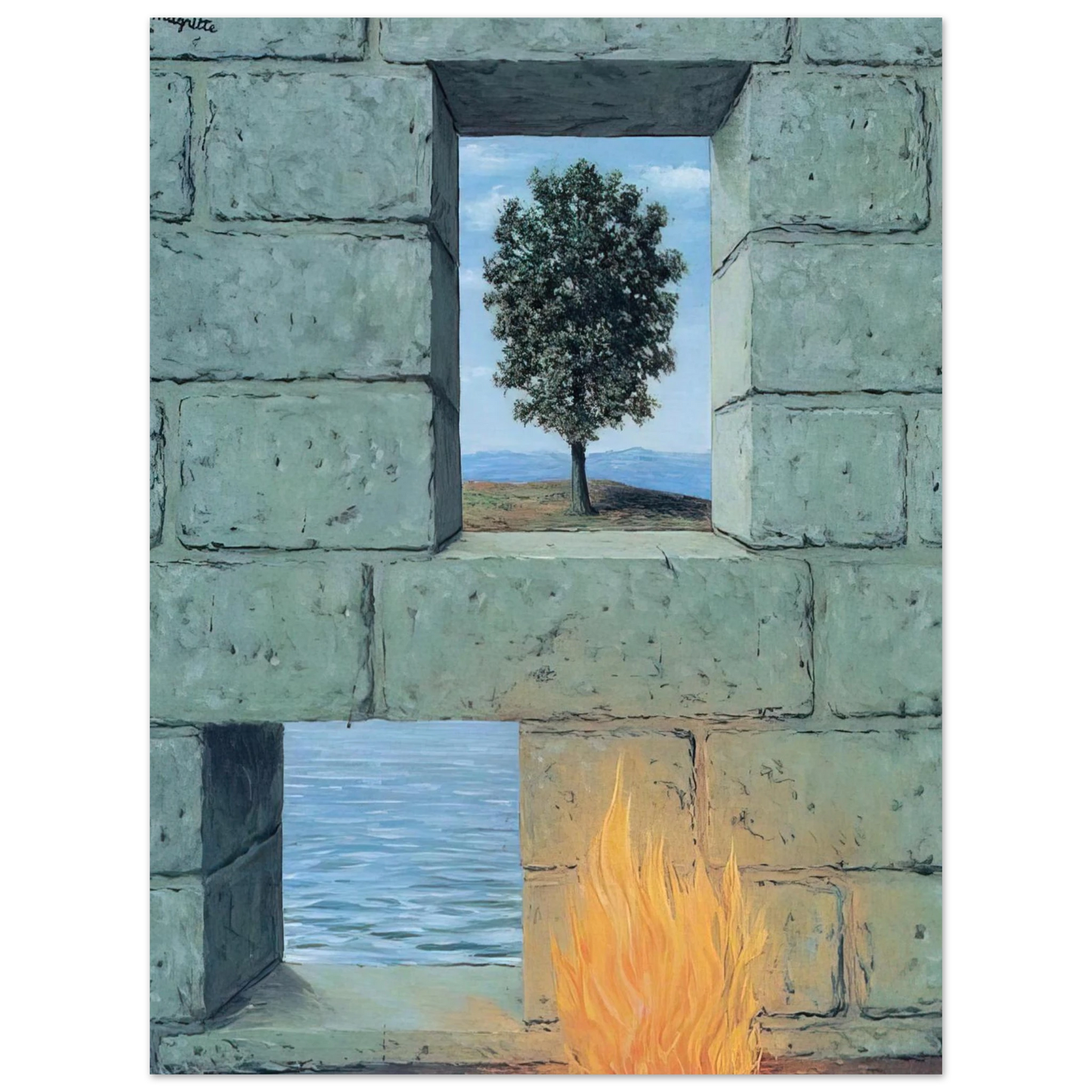 Rene Magritte - MENTAL COMPLACENCY 1950  75x100 cm / 30x40inches Fine Art Poster