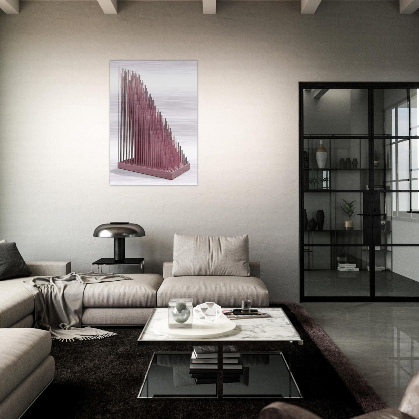 PROGRESION ROSA - Jesus Rafael Soto Brushed Aluminum Print - 70x100 cm / 28x40 inches | Jesus Rafael Soto Aluminum Print | Jesus Rafael Soto Prints