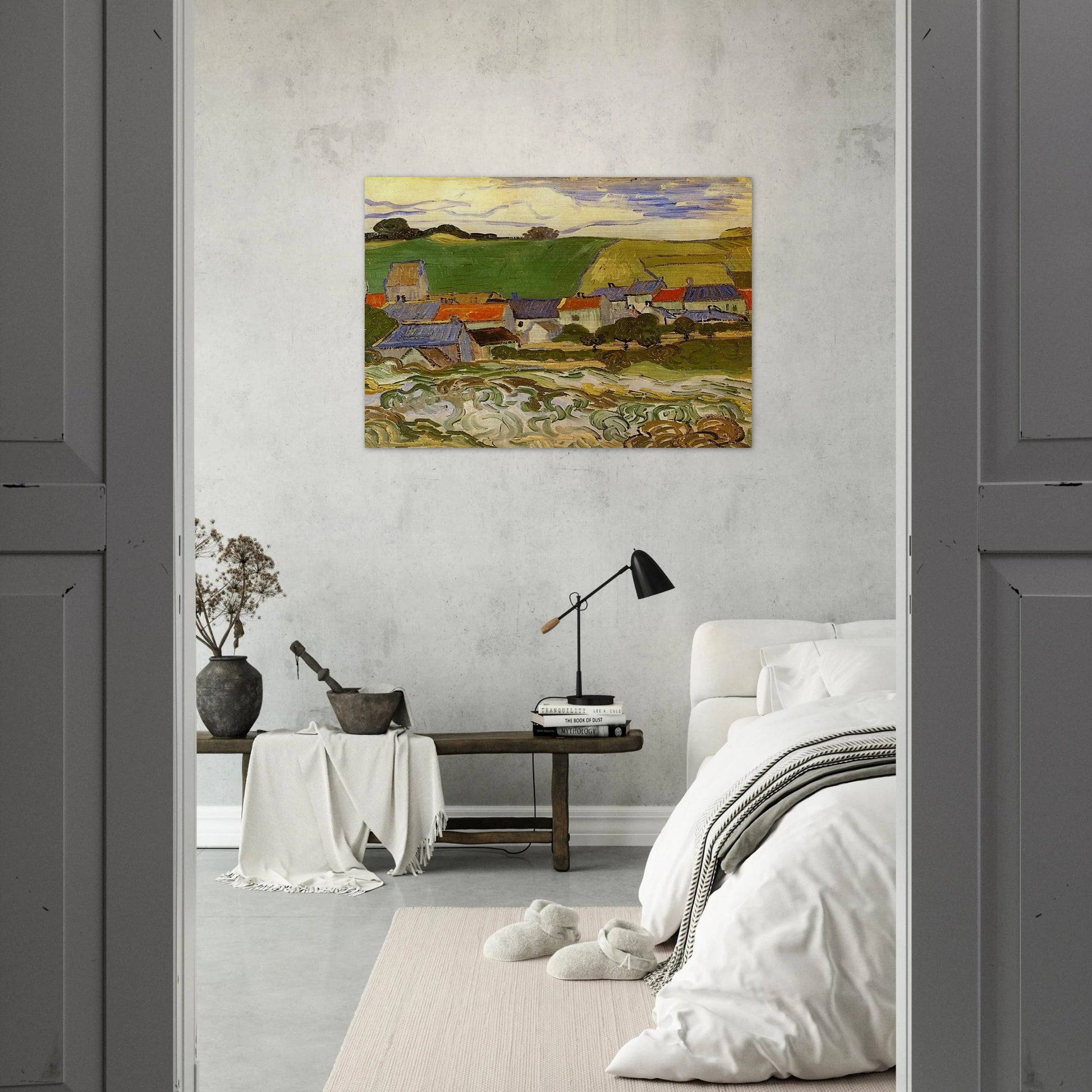 View of Auvers - Vincent van Gogh Brushed Aluminum Print - 70x100 cm / 28x40 inches | Vincent van Gogh Aluminum Print | Vincent van Gogh Prints