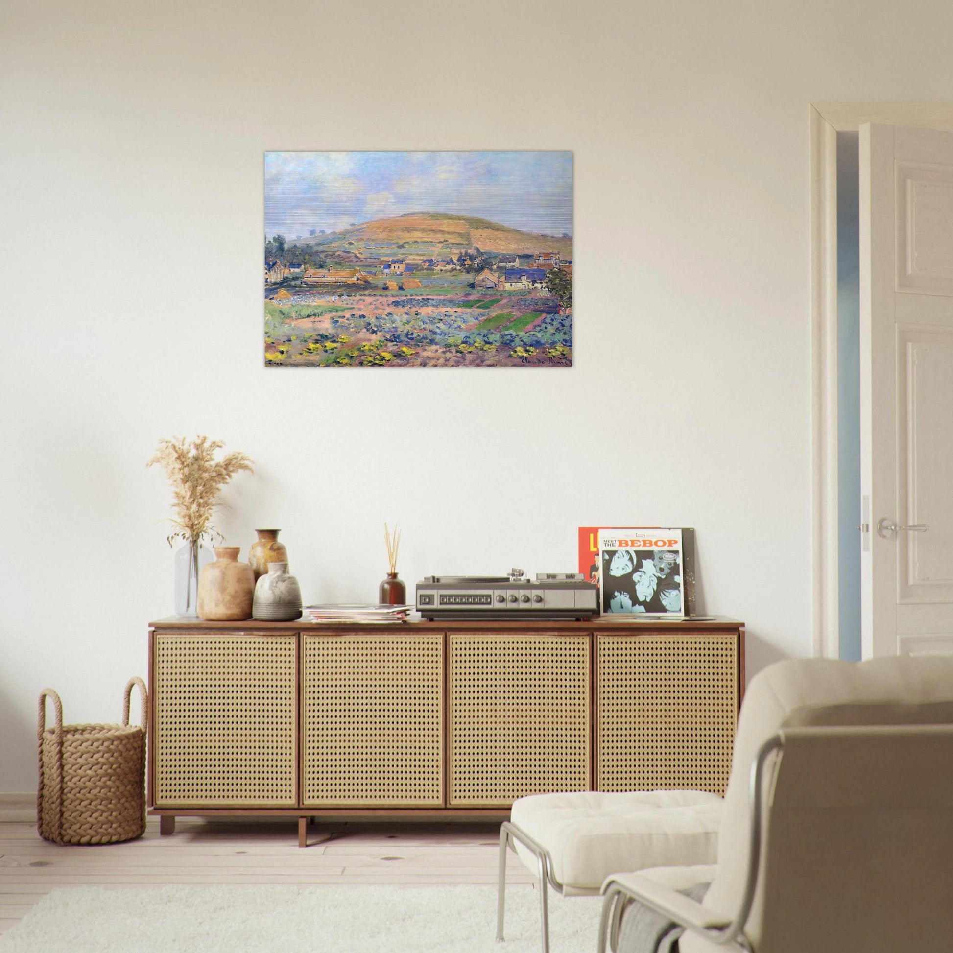 The Mount Riboudet in Rouen at Spring - claude monet Brushed Aluminum Print - 70x100 cm / 28x40 inches | claude monet Aluminum Print | claude monet Prints