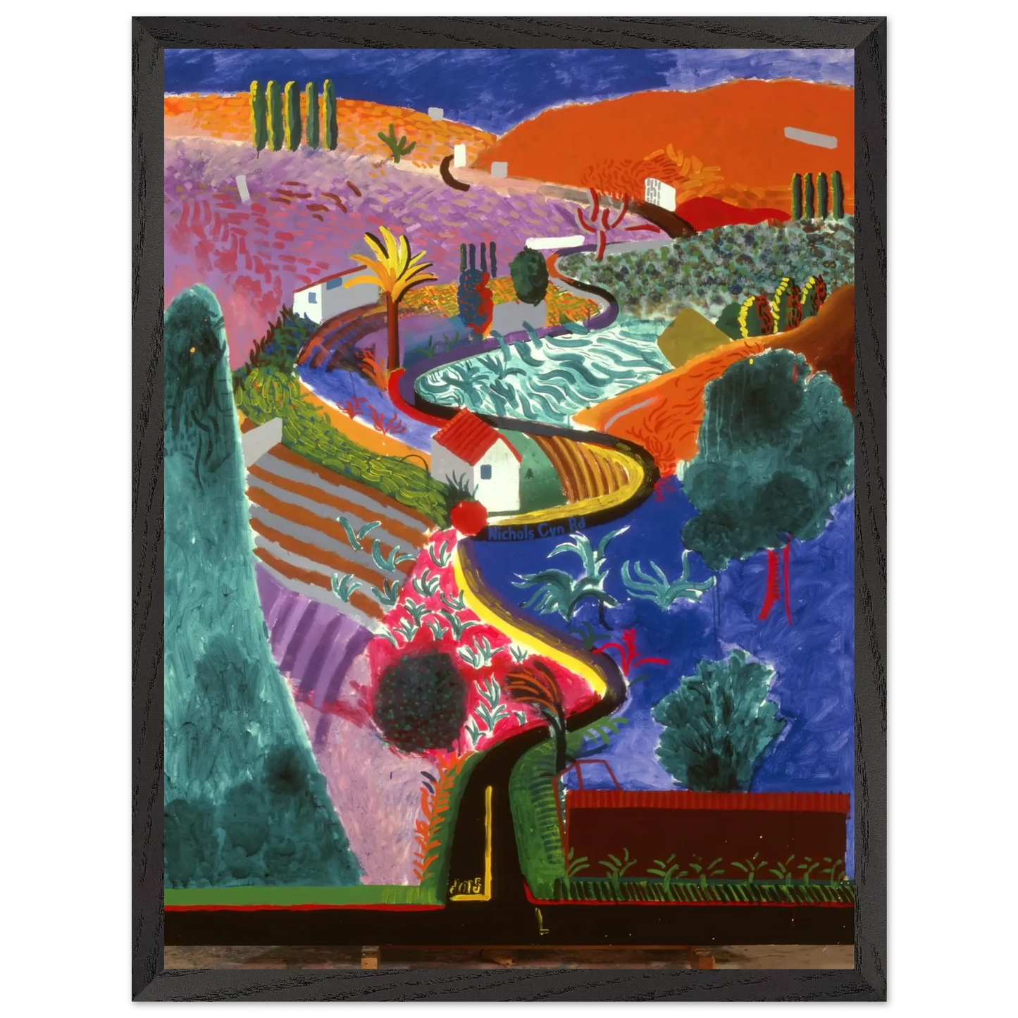 David Hockney - David Hockney Wall art - 20x25 cm / 8x10 inches - Premium Wooden Framed Poster With Fine Art Paper - Black frame