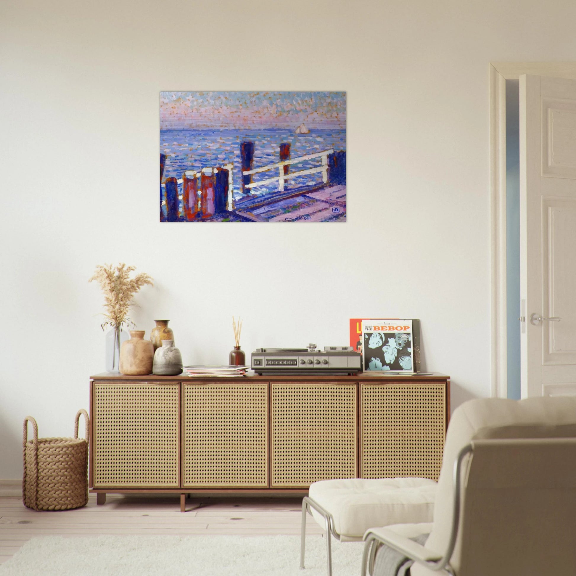 THE JETTY 1906 - Theo van Rysselberghe Brushed Aluminum Print - 70x100 cm / 28x40 inches | Theo van Rysselberghe Aluminum Print | Theo van Rysselberghe Prints