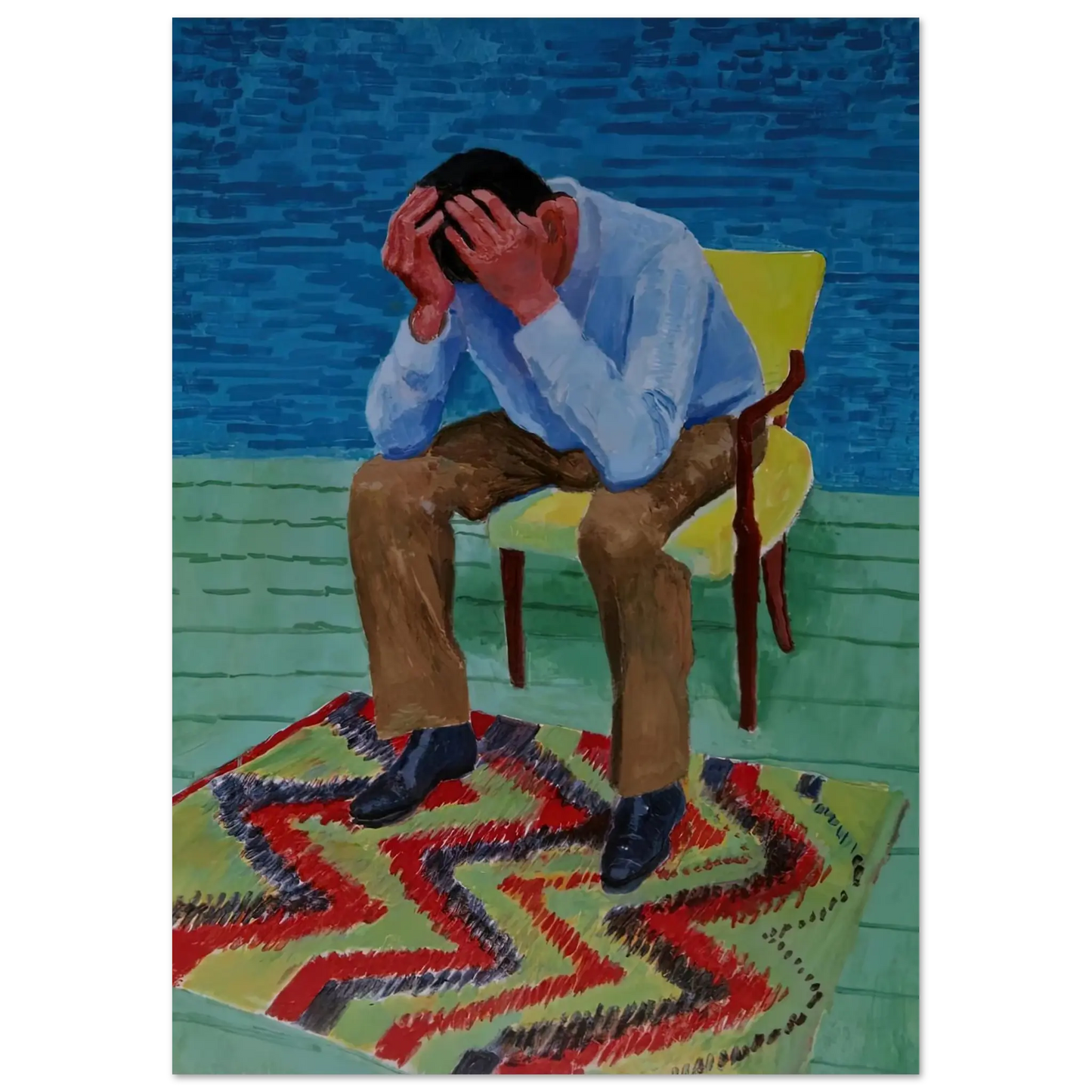 David Hockney - David Hockney Wall art - 15x20 cm / 6x8 Inches - Premium Wooden Framed Poster With Fine Art Paper - Wood frame