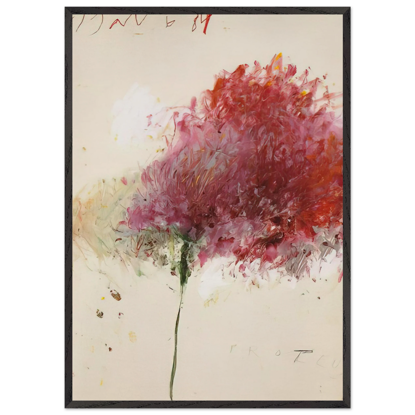 Proteus - Cy Twombly 70x100 cm / 28x40 inches Framed Art Print – Black Wooden Frame