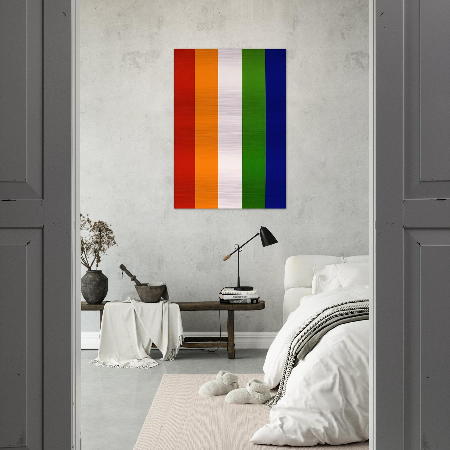 Red Orange White Green Blue - Ellsworth Kelly Brushed Aluminum Print - 70x100 cm / 28x40 inches | Ellsworth Kelly Aluminum Print | Ellsworth Kelly Prints