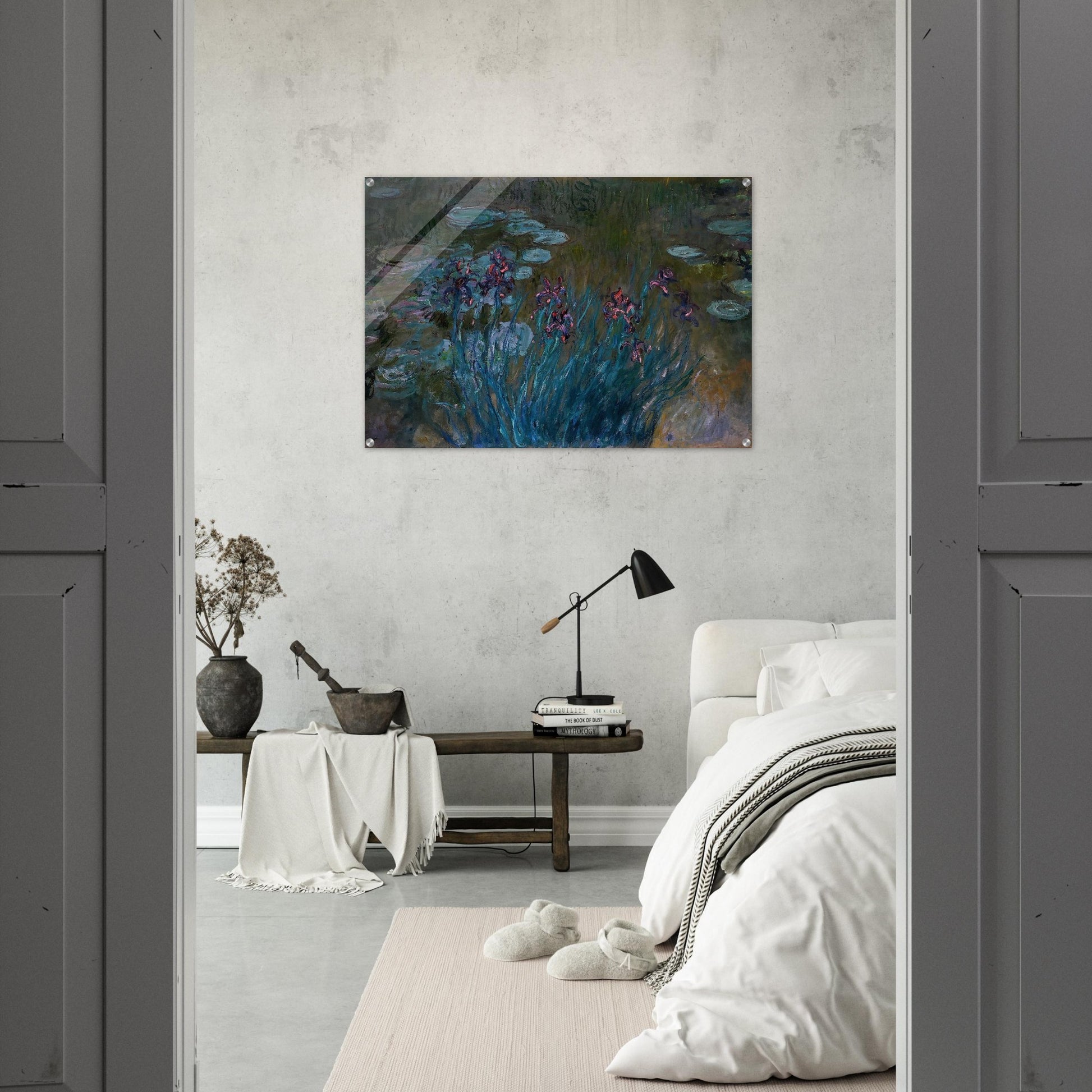 Irises and Water-Lilies - claude monet Acrylic Print - 70x100 cm / 28x40″ inches | claude monet Wall Art | claude monet Prints