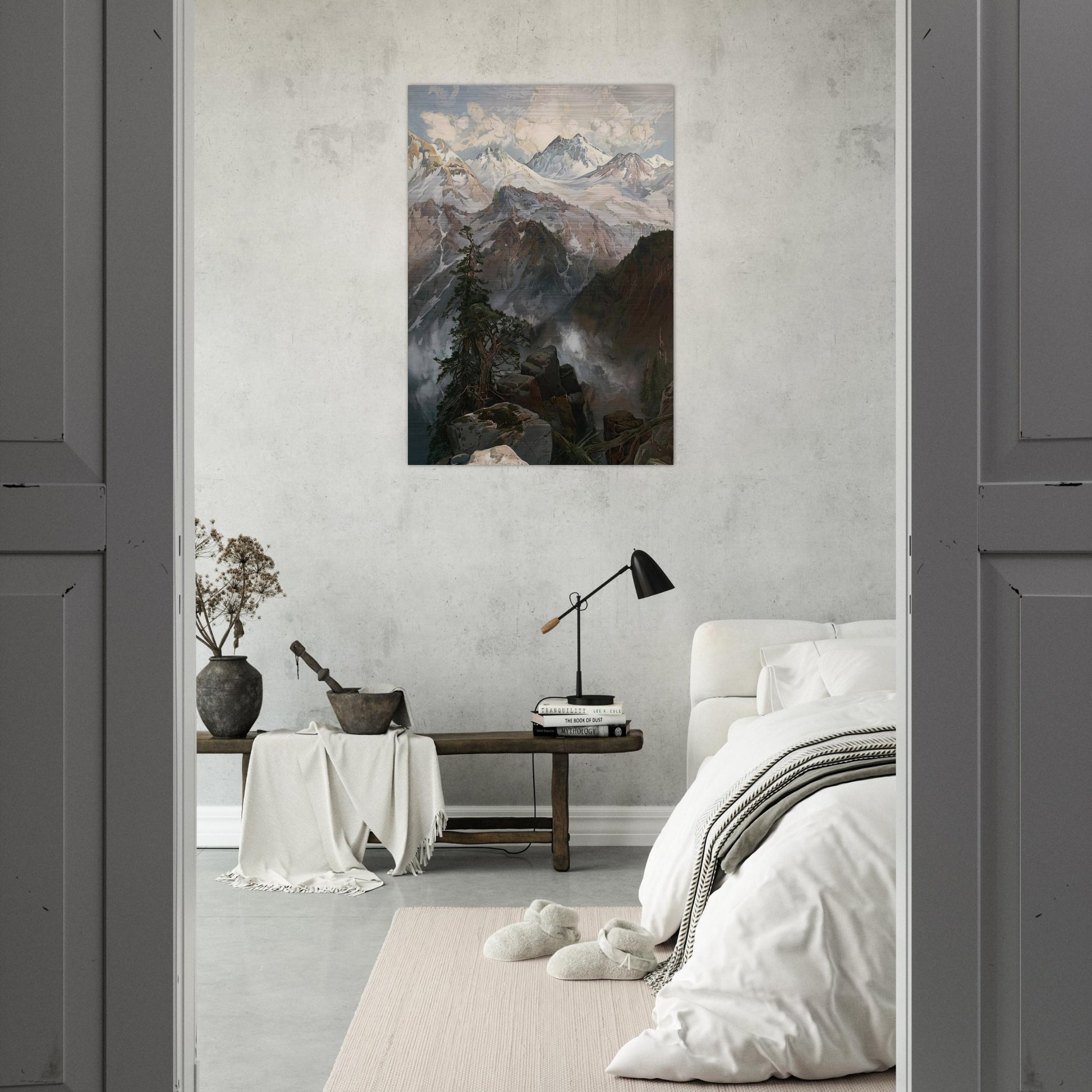 Summit of the Sierras Nevada - Thomas Moran Brushed Aluminum Print - 70x100 cm / 28x40 inches | Thomas Moran Aluminum Print | Thomas Moran Prints