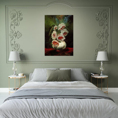 Vase with Peonies - Vincent van Gogh Brushed Aluminum Print - 70x100 cm / 28x40 inches | Vincent van Gogh Aluminum Print | Vincent van Gogh Prints
