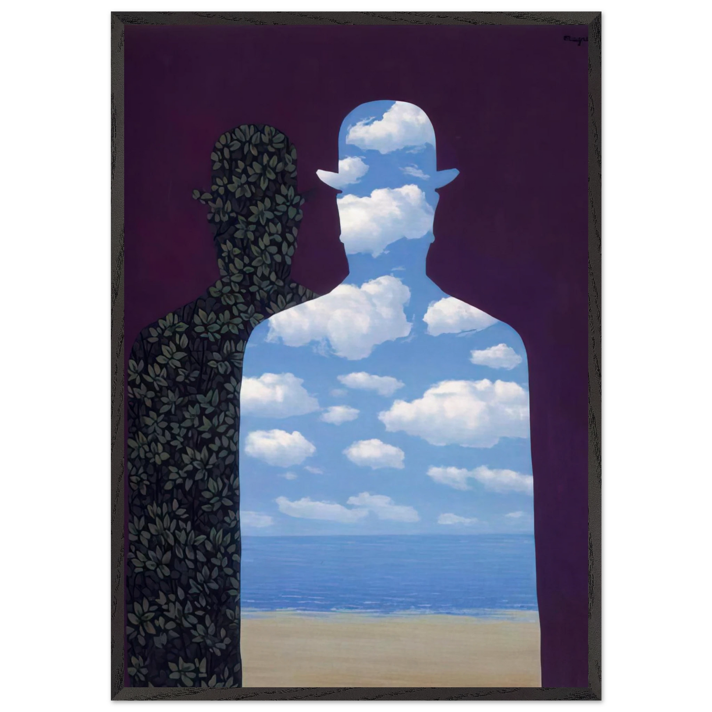 HIGH SOCIETY 1962 - Rene Magritte 70x100 cm / 28x40 inches Framed Art Print – Black Wooden Frame