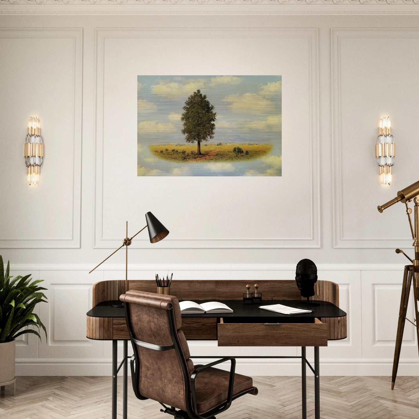 TERRITORY 1957 - Rene Magritte Brushed Aluminum Print - 70x100 cm / 28x40 inches | Rene Magritte Aluminum Print | Rene Magritte Prints