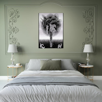 PALM TREE - MC Escher Brushed Aluminum Print - 70x100 cm / 28x40 inches | MC Escher Aluminum Print | MC Escher Prints