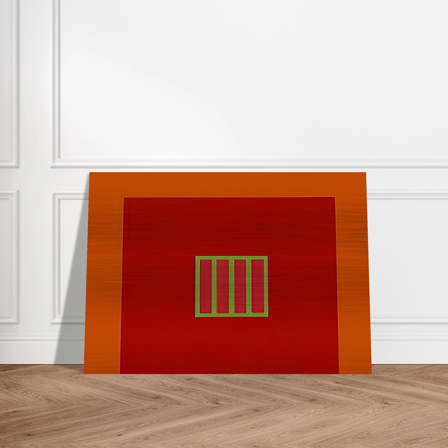 Day-Glo Prison - 1982 - Peter Halley Brushed Aluminum Print - 70x100 cm / 28x40 inches | Peter Halley Aluminum Print | Peter Halley Prints