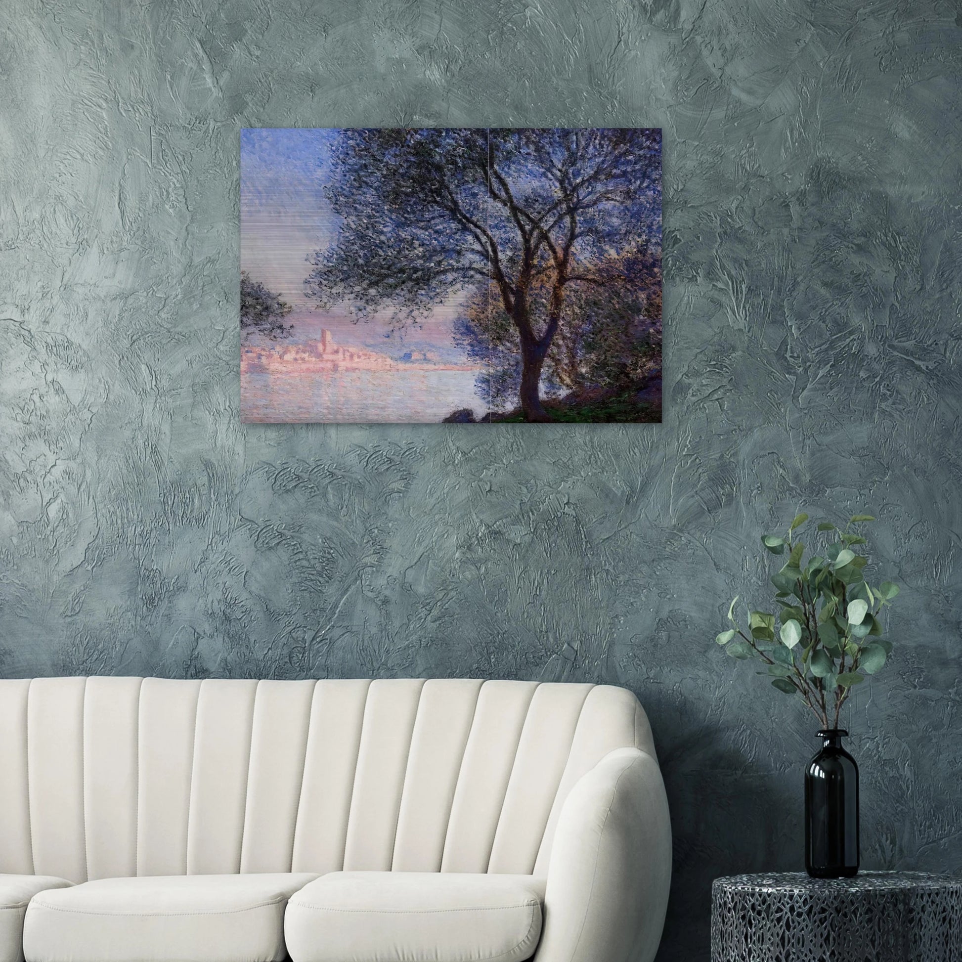 Antibes Seen from the Salis Gardens 02 - claude monet Brushed Aluminum Print - 70x100 cm / 28x40 inches | claude monet Aluminum Print | claude monet Prints