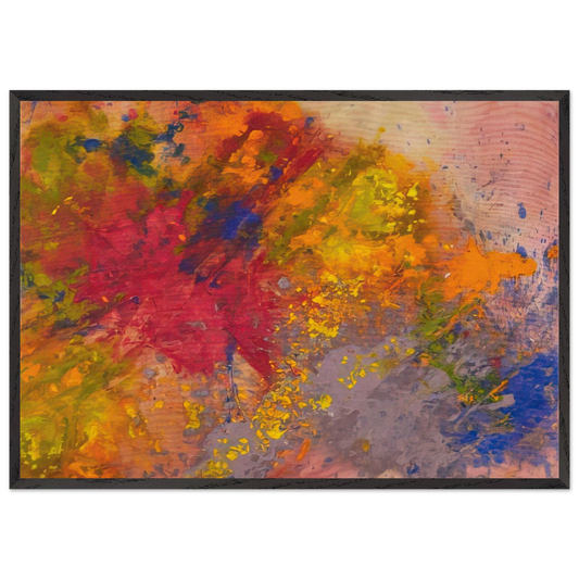 Red Linger - Sam Gilliam 70x100 cm / 28x40 inches Framed Art Print – Black Wooden Frame
