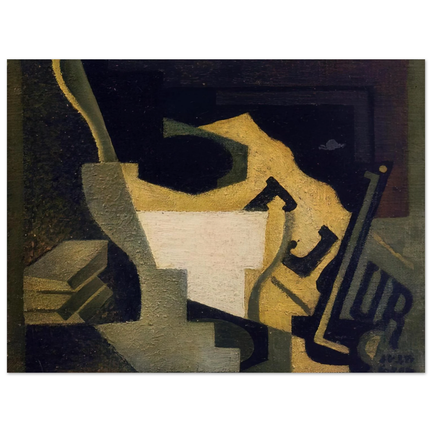 Juan Gris - STILL LIFE WITH NEWSPAPER 1918  75x100 cm / 30x40inches Fine Art Poster
