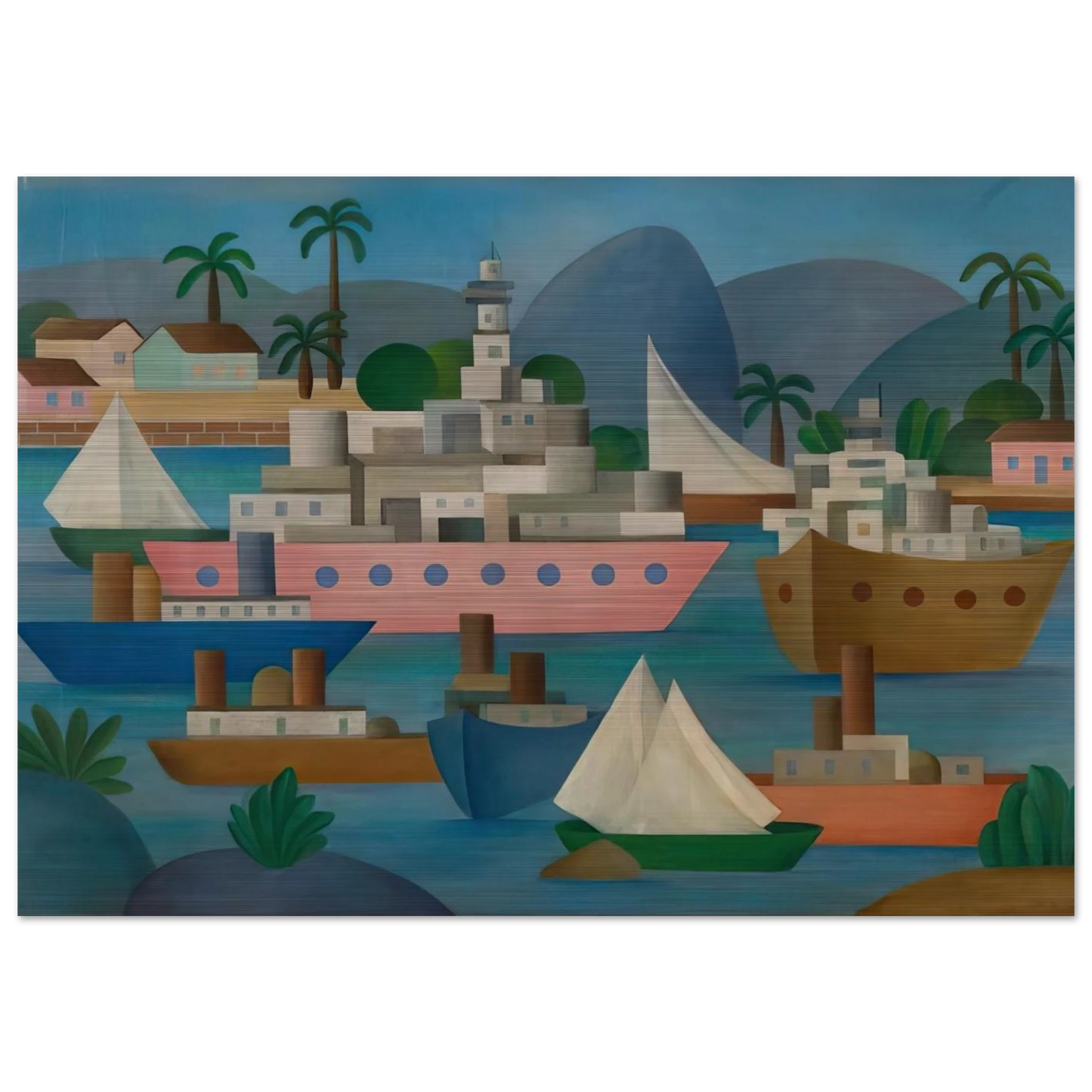 Porto I - Tarsila do Amaral Brushed Aluminum Print - 70x100 cm / 28x40 inches | Tarsila do Amaral Aluminum Print | Tarsila do Amaral Prints