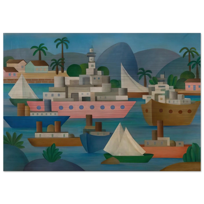 Porto I - Tarsila do Amaral Brushed Aluminum Print - 70x100 cm / 28x40 inches | Tarsila do Amaral Aluminum Print | Tarsila do Amaral Prints