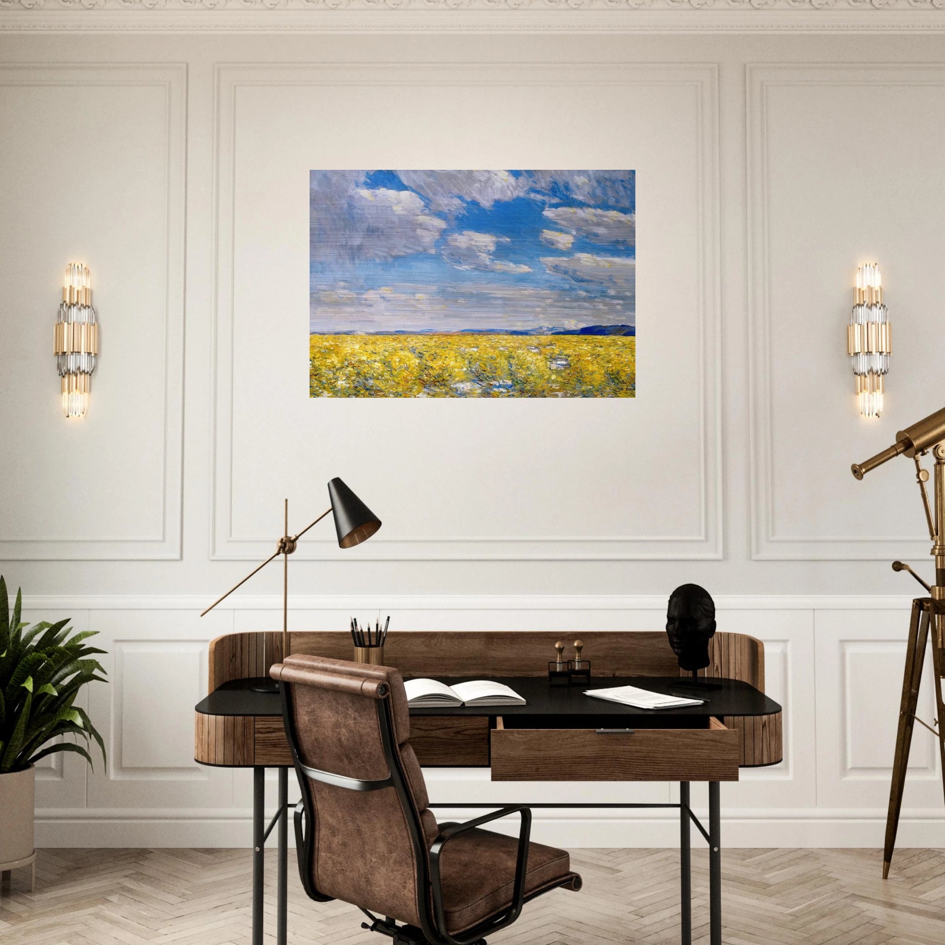 Afternoon Sky, Harney Desert - Childe Hassam Brushed Aluminum Print - 70x100 cm / 28x40 inches | Childe Hassam Aluminum Print | Childe Hassam Prints