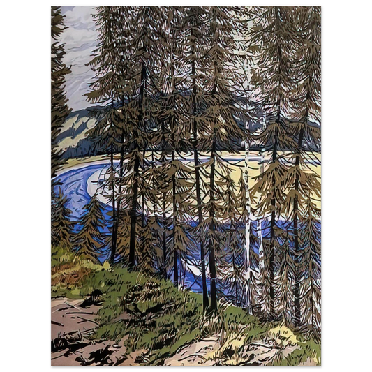 Neil Welliver - Synthetic Blue St. John - 2000  75x100 cm / 30x40inches Fine Art Poster