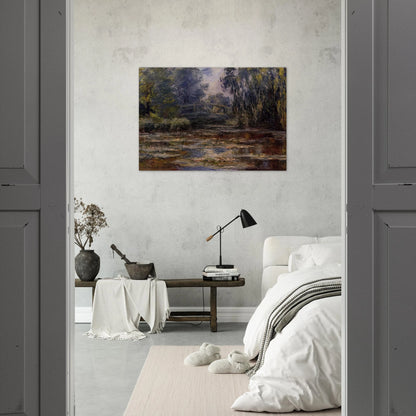 The Water Lily Pond and Bridge - claude monet Brushed Aluminum Print - 70x100 cm / 28x40 inches | claude monet Aluminum Print | claude monet Prints