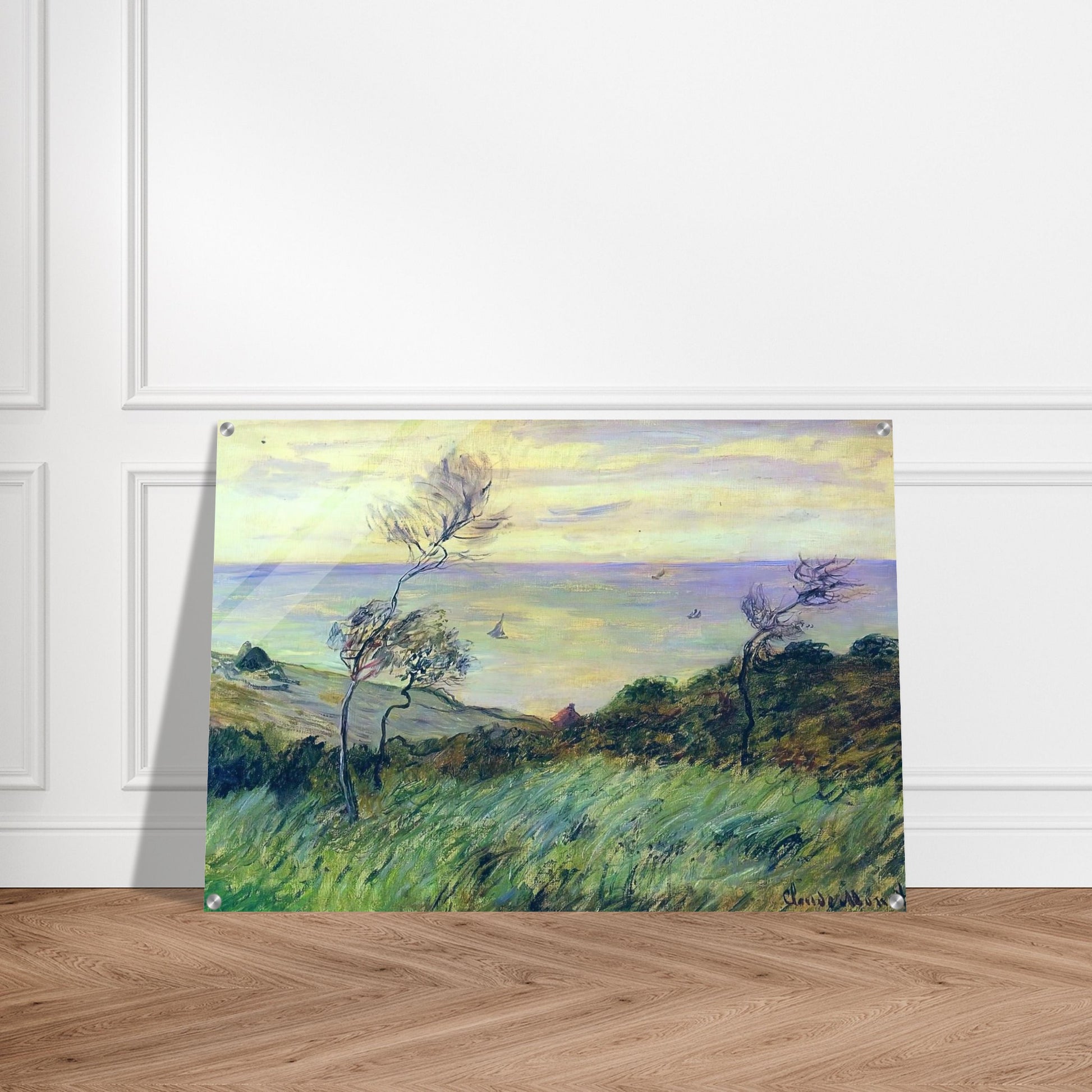 Cliffs of Varengeville, Gust of Wind - claude monet Acrylic Print - 70x100 cm / 28x40″ inches | claude monet Wall Art | claude monet Prints