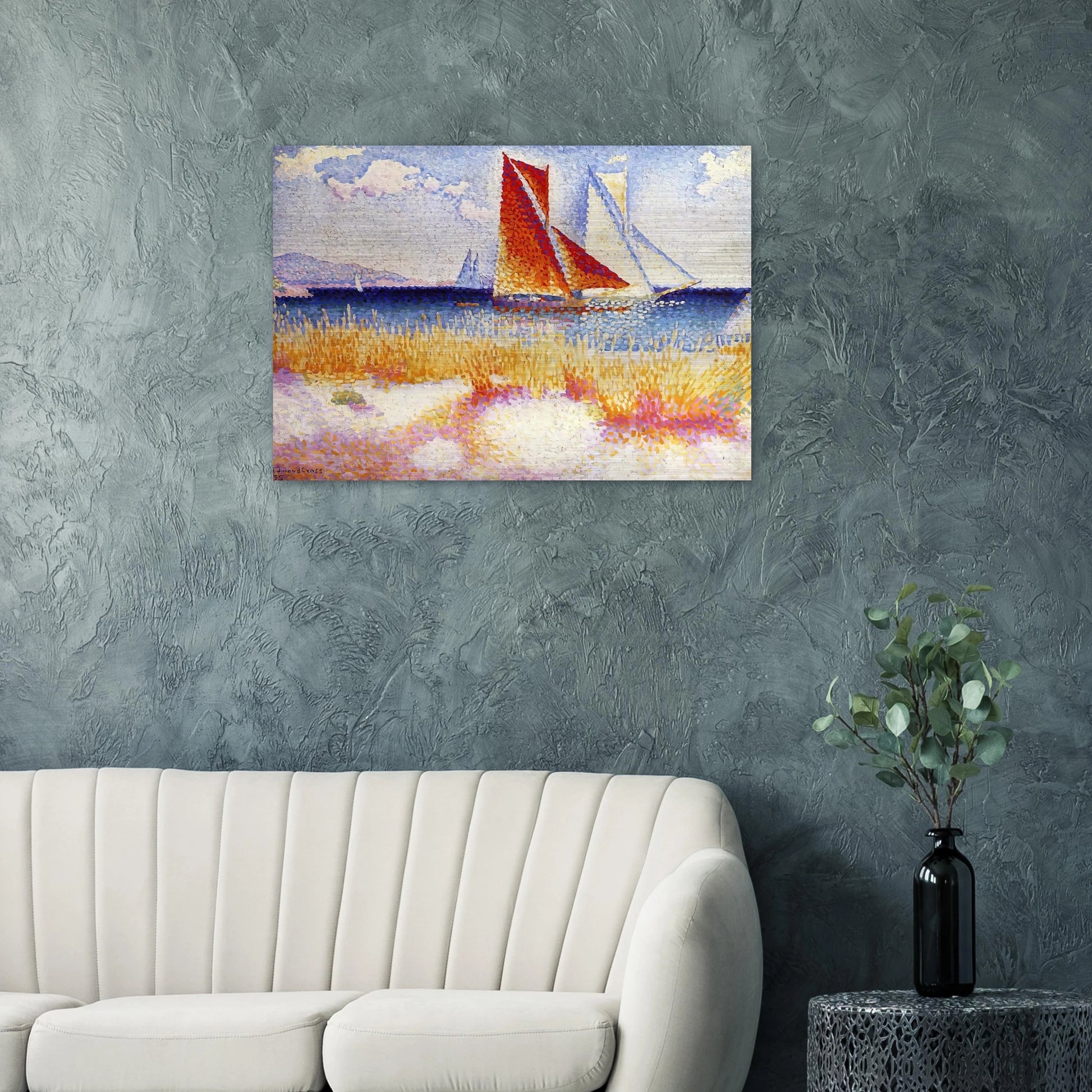 Regatta - Henri-Edmond Cross Brushed Aluminum Print - 70x100 cm / 28x40 inches | Henri-Edmond Cross Aluminum Print | Henri-Edmond Cross Prints