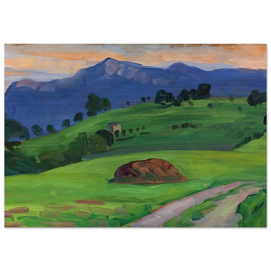 BERGWIESE 1910 - Gabriele Munter Brushed Aluminum Print - 70x100 cm / 28x40 inches | Gabriele Munter Aluminum Print | Gabriele Munter Prints