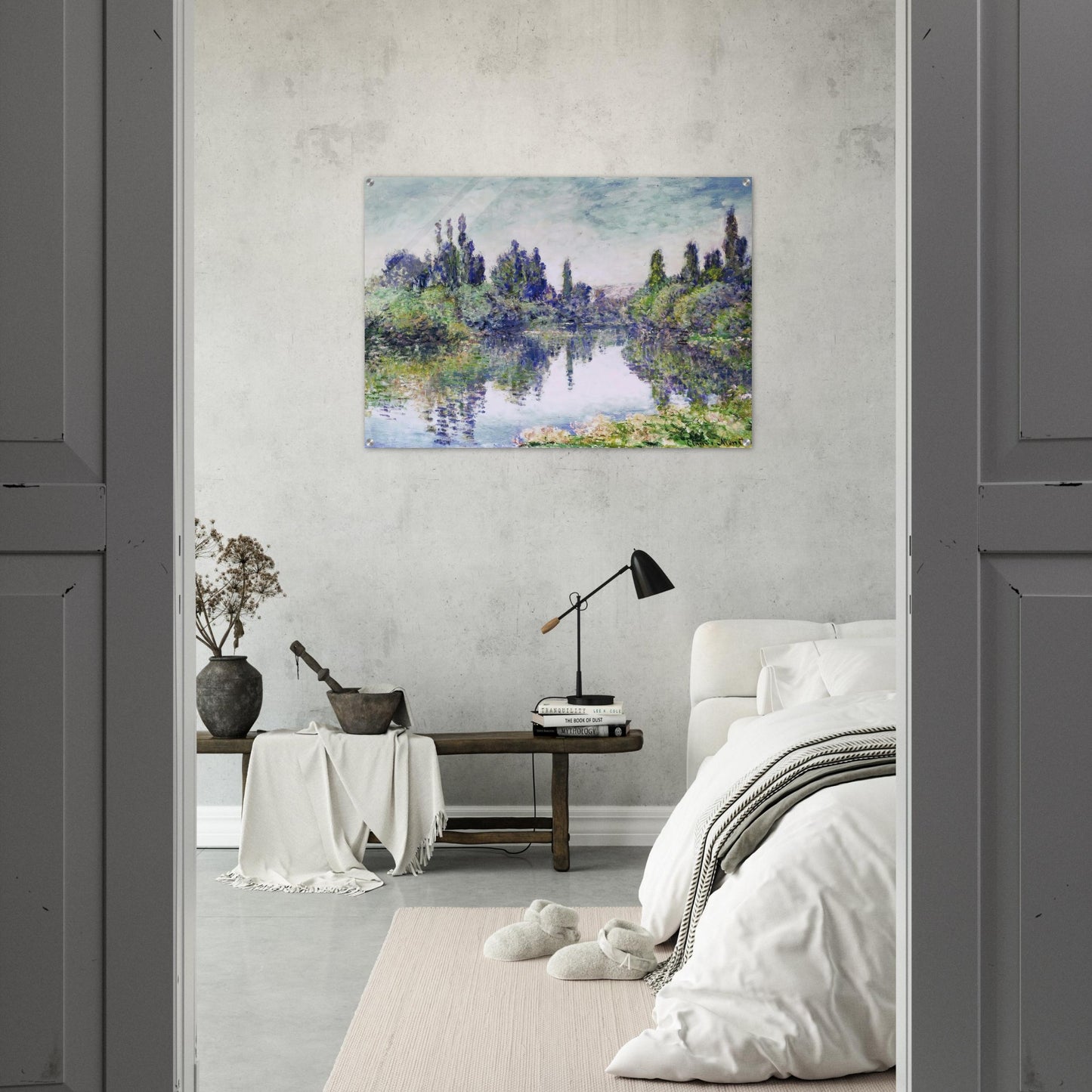 Morning on the Seine, near Vetheuil - claude monet Acrylic Print - 70x100 cm / 28x40″ inches | claude monet Wall Art | claude monet Prints