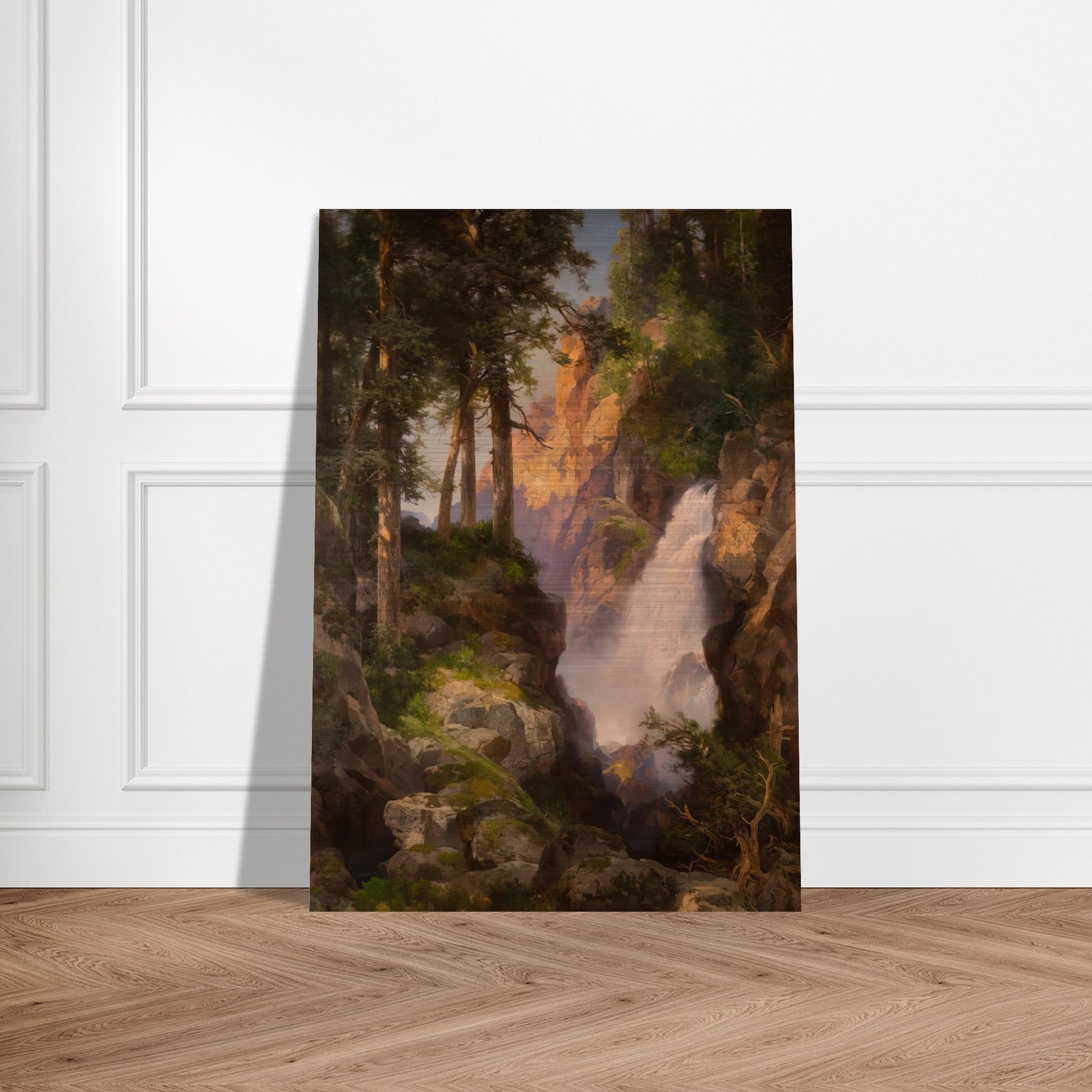 Falls at Toltec Gorge - Thomas Moran Brushed Aluminum Print - 70x100 cm / 28x40 inches | Thomas Moran Aluminum Print | Thomas Moran Prints