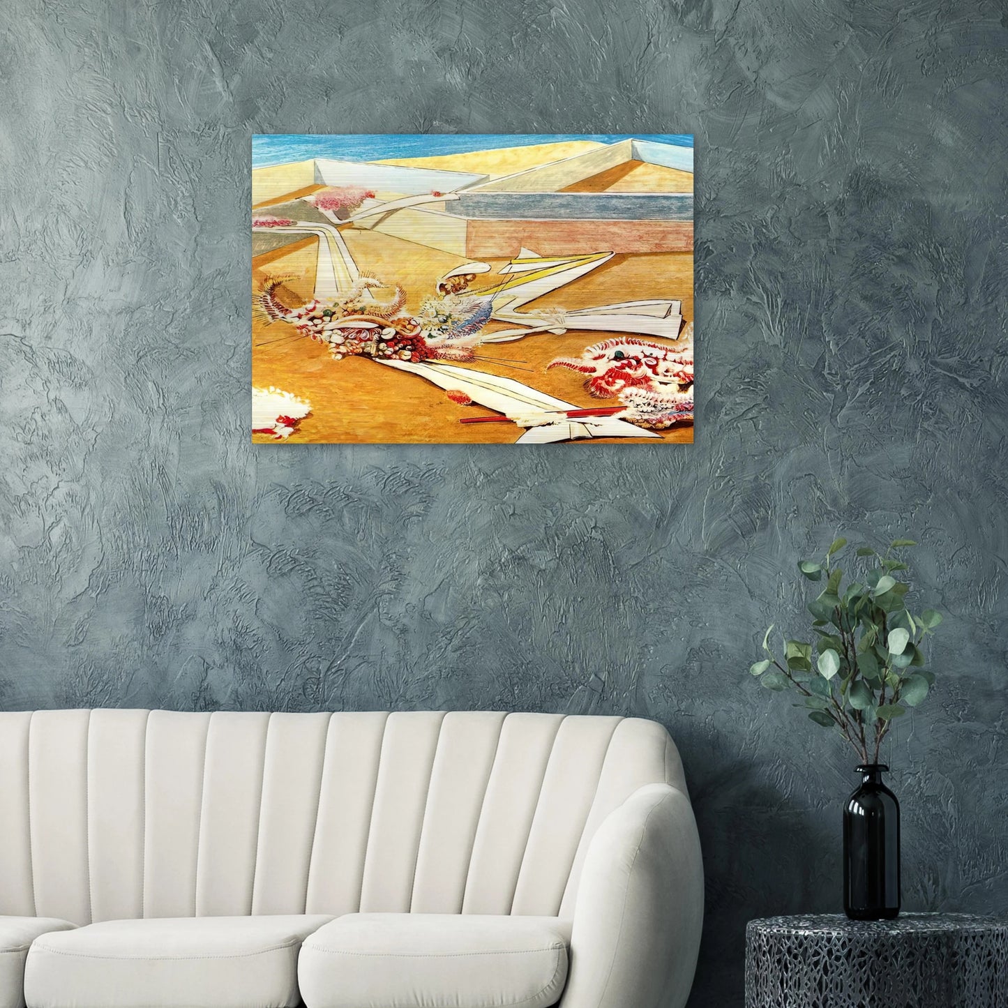 Flying Horse Garden - Max Ernst Brushed Aluminum Print - 70x100 cm / 28x40 inches | Max Ernst Aluminum Print | Max Ernst Prints
