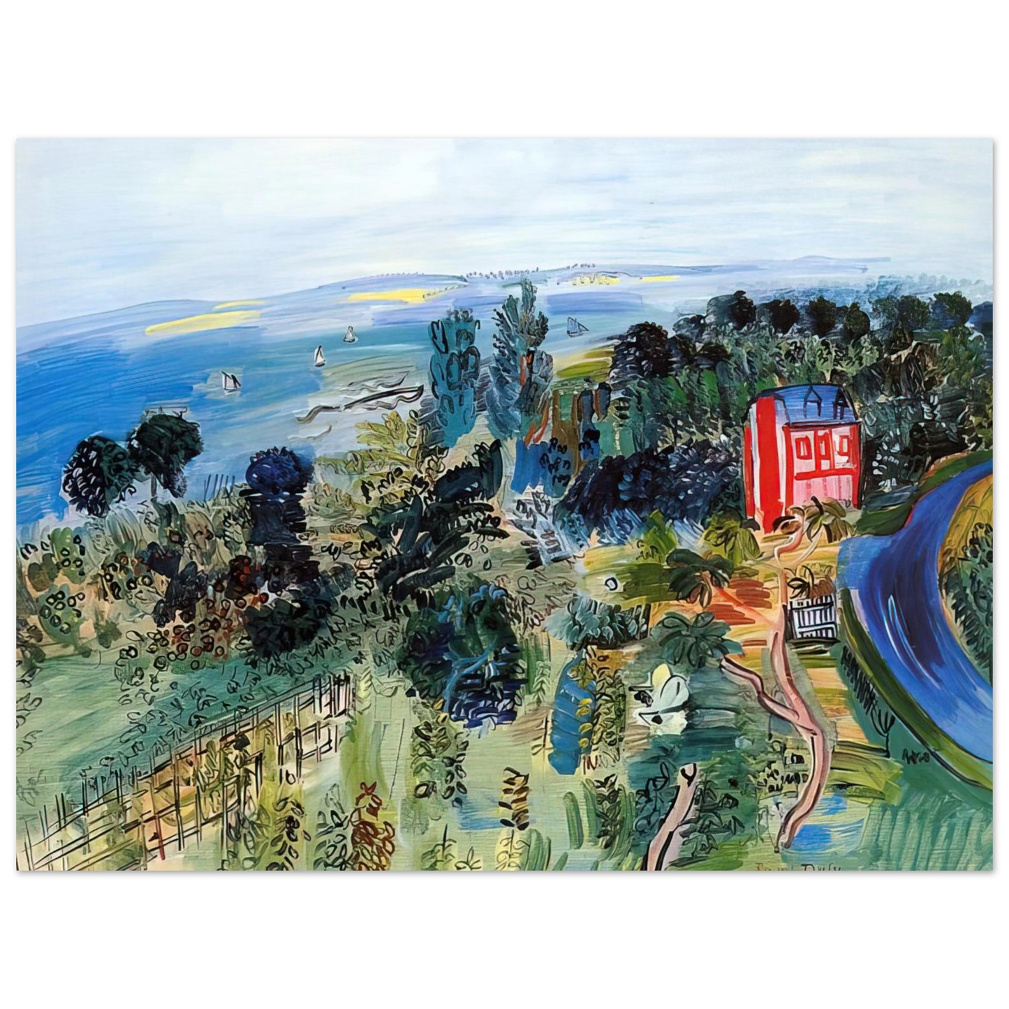 Raoul Dufy - VILLERVILLE  75x100 cm / 30x40inches Fine Art Poster