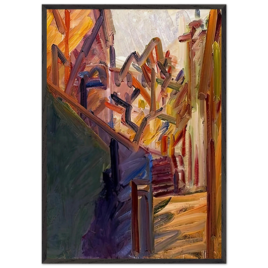 ALBERO DI FRONTE 1 - Frank Auerbach 70x100 cm / 28x40 inches Framed Art Print – Black Wooden Frame