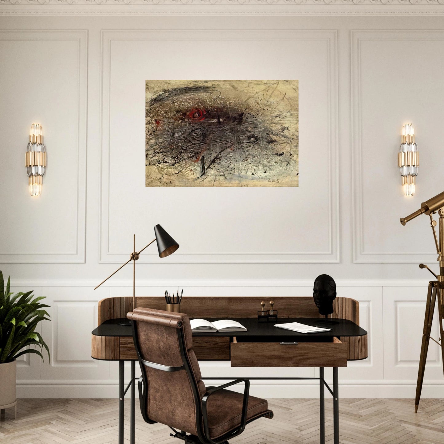 Untitled 6 - Tachisme - Wols Brushed Aluminum Print - 70x100 cm / 28x40 inches | Wols Aluminum Print | Wols Prints