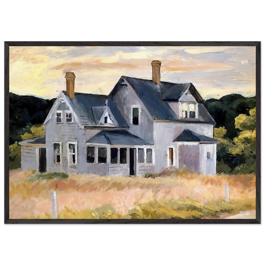 House by a Road - Edward Hopper 70x100 cm / 28x40 inches Framed Art Print – Black Wooden Frame