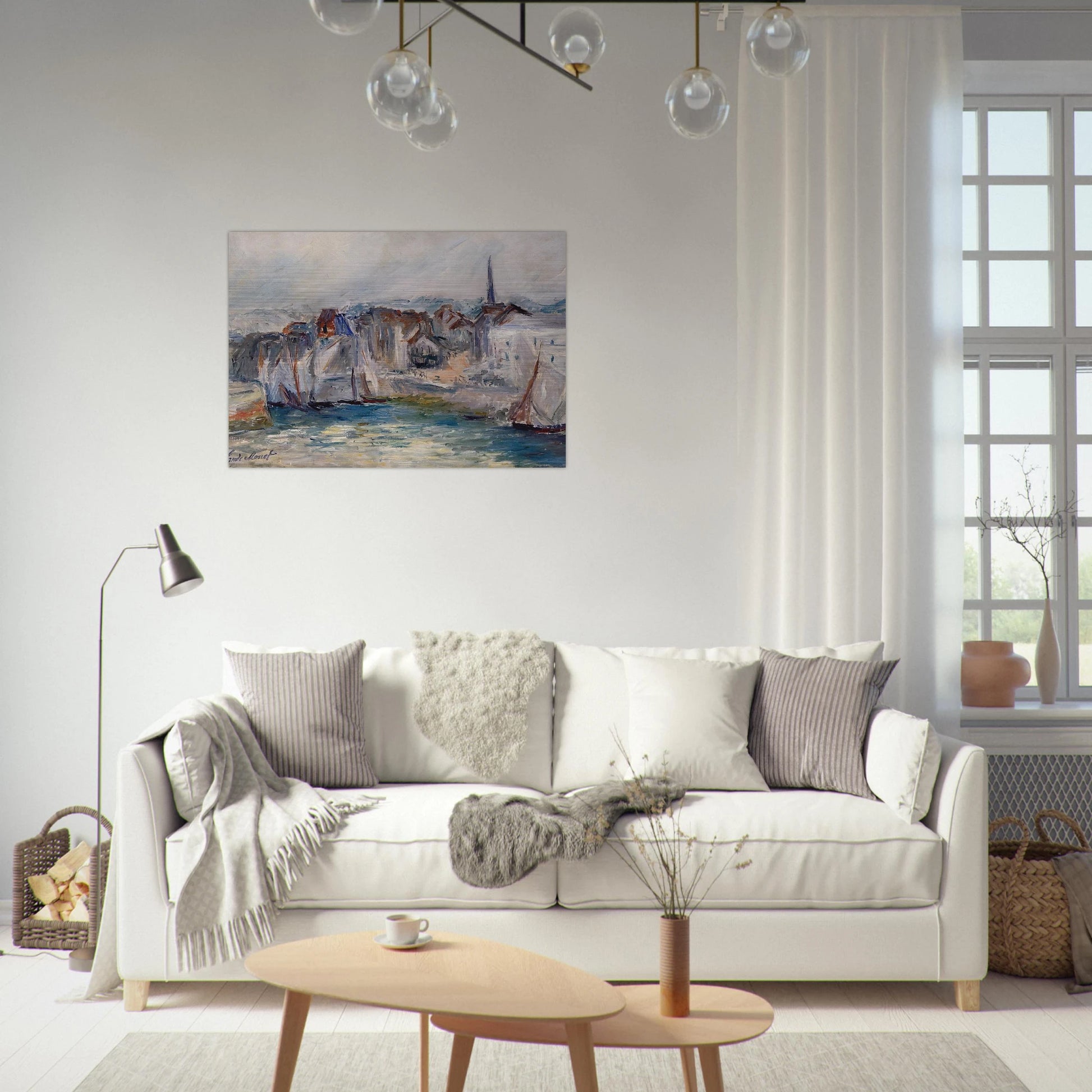 Boats in the Port of Honfleur - claude monet Brushed Aluminum Print - 70x100 cm / 28x40 inches | claude monet Aluminum Print | claude monet Prints