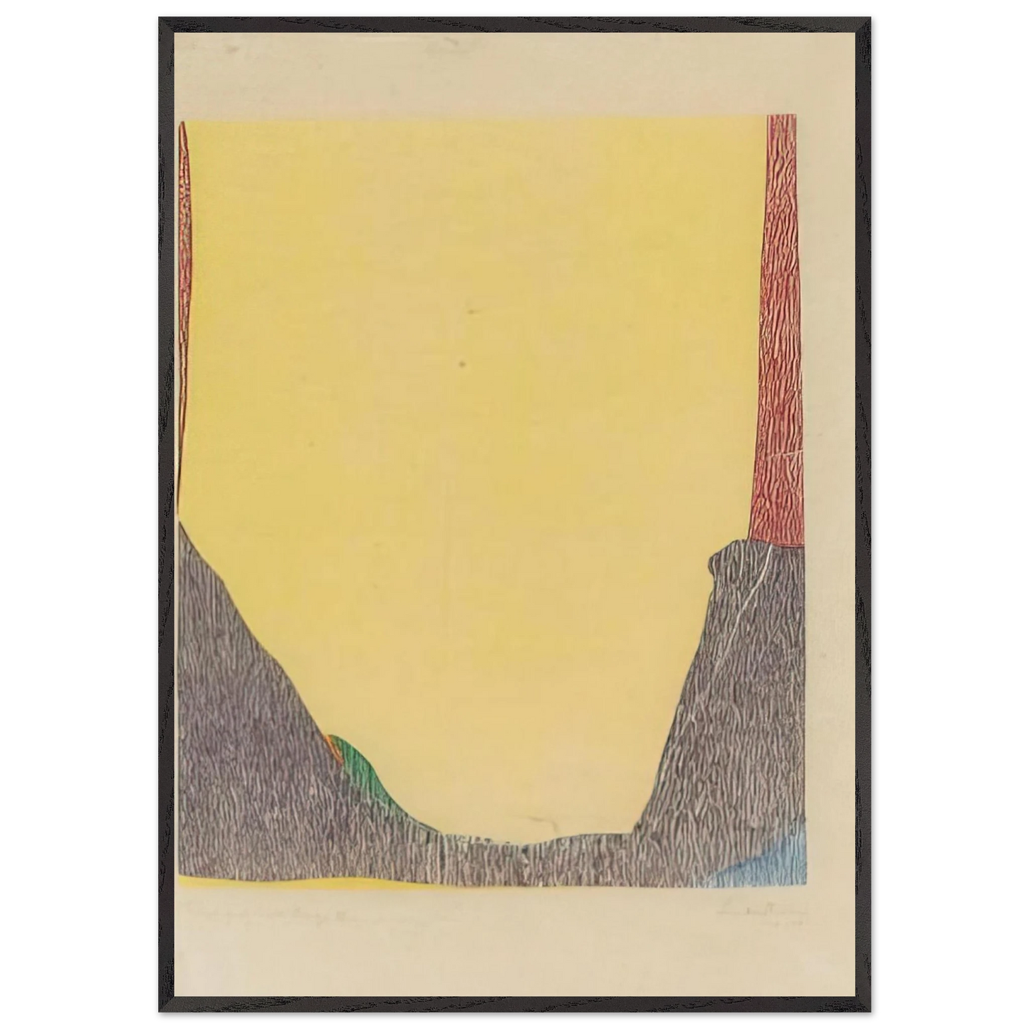 Helen Frankenthaler - East and Beyond - 1973 Wall art - 30x45 cm / 12x18 inches - Premium Wooden Framed Poster With Fine Art Paper-canvas - Black frame