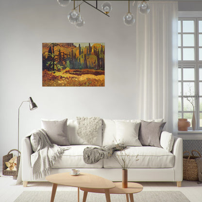 Moose Pond - 1918 - Frank Johnston Brushed Aluminum Print - 70x100 cm / 28x40 inches | Frank Johnston Aluminum Print | Frank Johnston Prints