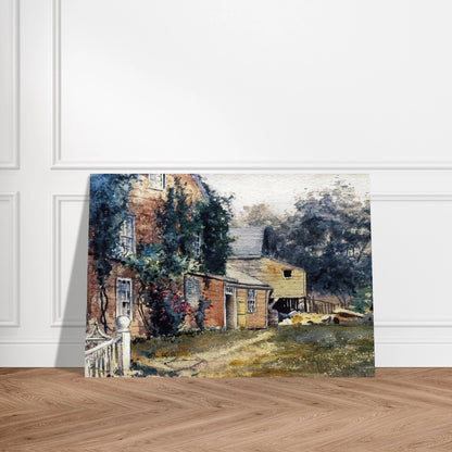Old House, Nantucket - Childe Hassam Brushed Aluminum Print - 70x100 cm / 28x40 inches | Childe Hassam Aluminum Print | Childe Hassam Prints