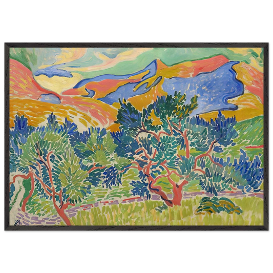 MOUNTAINS AT COLLIOURE 1905 - Andre Derain 70x100 cm / 28x40 inches Framed Art Print – Black Wooden Frame