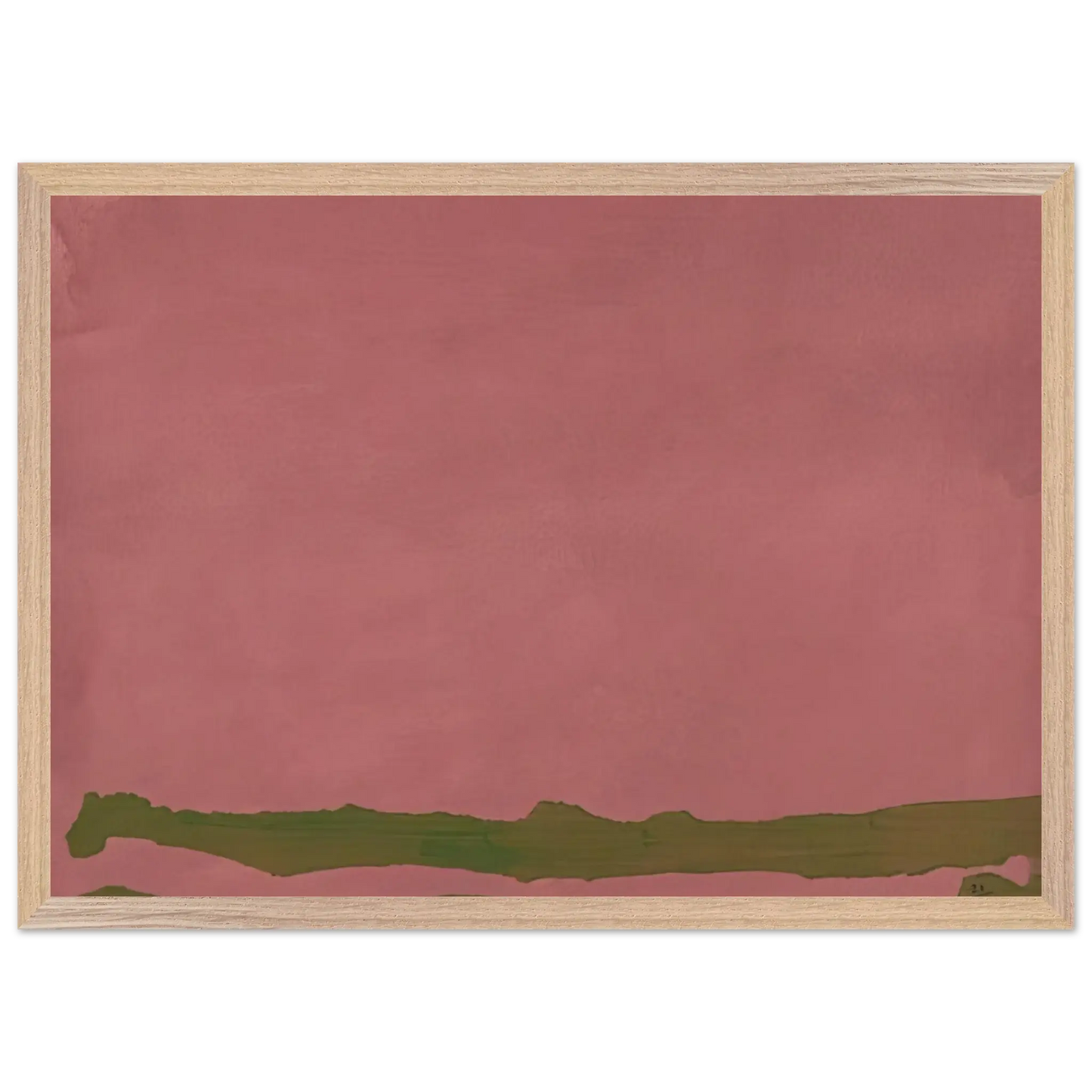 Helen Frankenthaler - Green Likes Mauve - 1970 Wall art - 50x70 cm / 20x28 Inches - Premium Wooden Framed Poster With Fine Art Paper - White frame