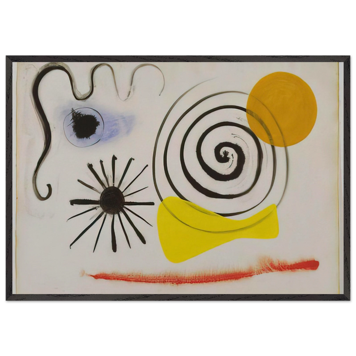 UNTITLED 1941 N1 - Alexander Calder 70x100 cm / 28x40 inches Framed Art Print – Black Wooden Frame